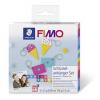 Gyurma készlet, 4x25 g, égethető, FIMO "Soft DIY", kulcstartó