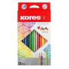 Színes ceruza készlet, háromszögletű, KORES "Kolores Style", 15 különböző szín