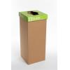 Szelektív hulladékgyűjtő, újrahasznosított, angol felirat, 50 l, RECOBIN "Office", zöld