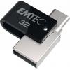 Pendrive, 32GB, USB 3.2, USB-A bemenet/USB-C kimenet, EMTEC "T260C Dual"