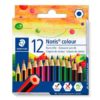 Színes ceruza készlet, hatszögletű, félhosszú, STAEDTLER "Noris Colour 185", 12 különböző szín