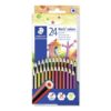 Színes ceruza készlet, hatszögletű, STAEDTLER "Noris Colour 185", 24 különböző szín