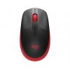 Egér, vezeték nélküli, optikai, USB, LOGITECH, "M190", piros