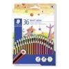 Színes ceruza készlet, hatszögletű, STAEDTLER "Noris Colour 185", 36 különböző szín