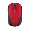 Egér, vezeték nélküli, optikai, közepes méret, USB, LOGITECH "M235", piros