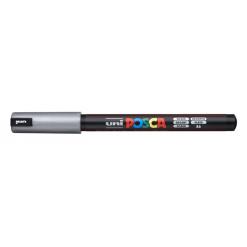 Dekormarker, 0,7 mm, UNI "Posca PC-1MR", ezüst