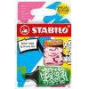 Szövegkiemelő készlet, 2-5 mm, STABILO, "Boss Mini Snooze One", 3 különböző szín