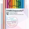 Akvarell ceruza készlet, STABILO "Aquacolor Pastellove", 12 különböző szín
