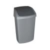 Billenős szemetes, 50 l, CURVER "Swing top", ezüst/grafit
