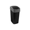 Billenős szemetes, 45 liter, CURVER "Pacific flip bin", fekete/ezüst