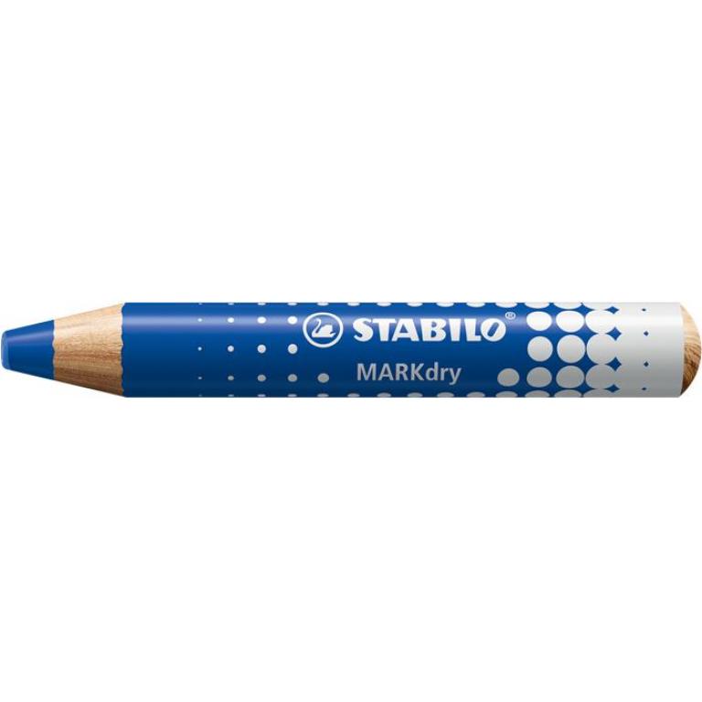 Táblaceruza fehértáblához, flipchartpapírhoz, kúpos, STABILO "MARKdry", kék