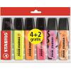 Szövegkiemelő készlet, 2-5 mm, STABILO "Boss Original ", 4+2 különböző szín