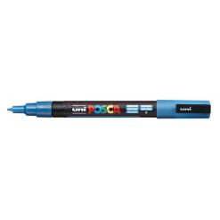 Dekormarker, 0,9-1,3 mm, UNI "Posca PC-3ML", fényes kék