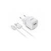 Hálózati töltő, 1xUSB-A, 12W, USB-A–USB-C kábel, URBAN FACTORY