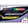 Olajpasztell kréta, PENTEL, "Arts", 12 különböző fluoreszkáló és metál szín