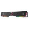 Hangszóró, 12W, 2x3.5 mm jack + USB-A, SPEEDLINK "GRAVITY RGB Stereo Soundbar", fekete