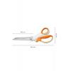Olló, cikkcakk, 24,2 cm, FISKARS "SoftGrip™", fehér/narancssárga