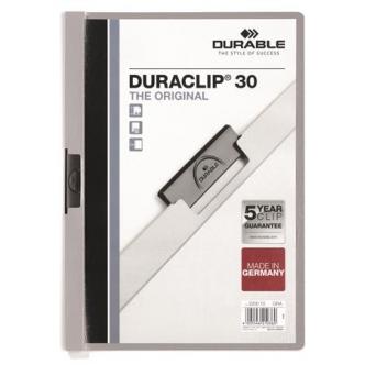Gyorsfűző, klipes, A4, DURABLE "DURACLIP® 30", szürke