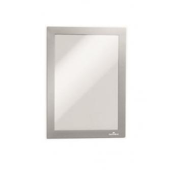 Infokeret, A5, öntapadó háttal, mágneses előlappal, DURABLE "DURAFRAME", ezüst-ezüst