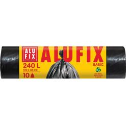 Szemeteszsák, 240 l, 10 db, 100x125 cm, 20 µ, ALUFIX "Economy", fekete
