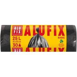 Szemeteszsák, 25 l, 30 db, 44x50 cm, 8 µ, ALUFIX "Economy", fekete