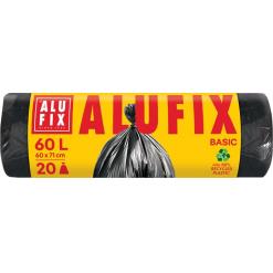 Szemeteszsák, 60 l, 20 db, 60x71 cm, 10 µ, ALUFIX "Economy", fekete