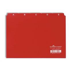 Regiszter, PP, A5, 25 részes, A-Z, DURABLE, piros