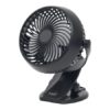 Hordozható mini ventilátor, csíptetővel, akkumulátoros, 10 cm, HOME, fekete