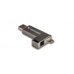 Pendrive, 512GB, USB-A/C 3.2 Gen1, VERBATIM "Dual QuickStick", fekete