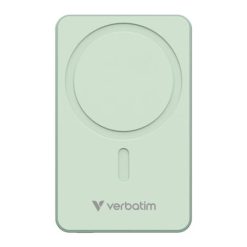 Power bank, külső akkumulátor, vezeték nélküli, 10.000mAh, VERBATIM "Charge n Go Essentials", zöld