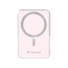 Power bank, külső akkumulátor, mágneses (vezeték nélküli), 10.000mAh, kitámasztó, VERBATIM "Charge n Go", rózsaszín