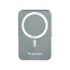 Power bank, külső akkumulátor, mágneses (vezeték nélküli), 10.000mAh, kitámasztó, VERBATIM "Charge n Go", szürke