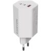 Hálózati töltő, 1xUSB-A, 2xUSB-C, 65W, CANYON "Hexagon 65", fehér