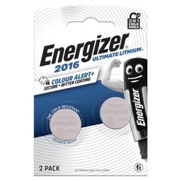 Gombelem, CR2016, 2 db, színjelző, ENERGIZER "Ultimate Lithium Performance"