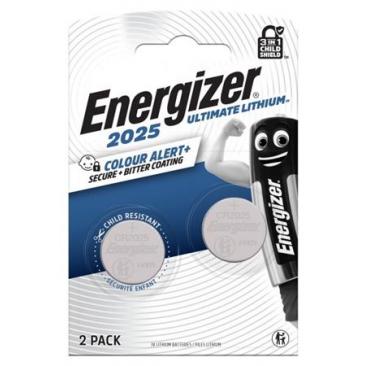 Gombelem, CR2025, 2 db, színjelző, ENERGIZER "Ultimate Lithium Performance"