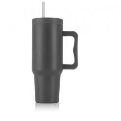 Termoszbögre, 1,2 l,  szívószállal, füllel, szürke