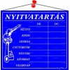 Információs tábla, 20x17,5 cm, "Nyitvatartás", kék