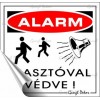 Információs matrica, 8,7x8,3 cm, "Riasztóval védve"