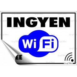 Információs matrica, 11,6x16,6 cm, "Ingyen Wifi"