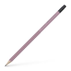 Grafitceruza, B, háromszögletű, radírral, FABER-CASTELL "Grip 2001", rózsaszín