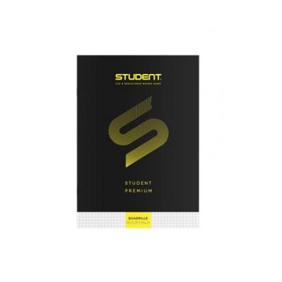 Füzet, tűzött, A4, kockás, 32 lap, ICO "Student Premium", fekete