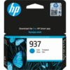 4S6W2NE Tintapatron,  Officejet Pro 9120e, 9130e nyomtatókhoz, HP 937, cián, 800 oldal