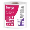 Törlőpapír, 100% cellulóz, tekercses, 100 m, 20 cm átmérő, 2 rétegű, SOVIO