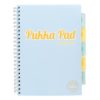 Spirálfüzet, A4, vonalas, 100 lap, PUKKA PAD "Pastel project book", vegyes szín