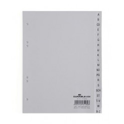 Regiszter, PP, A5, 20 részes, A-Z, DURABLE, szürke